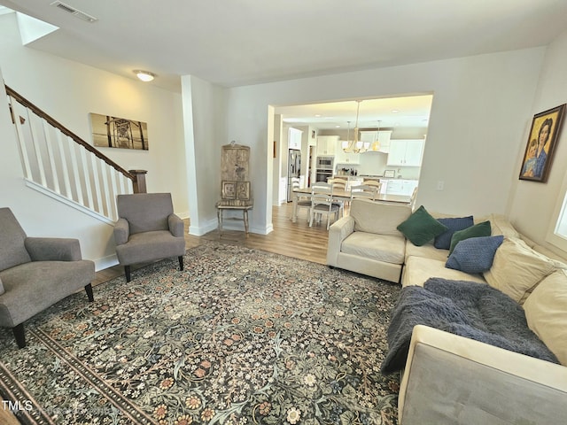 living room featuring hardwood / wood-style flooring