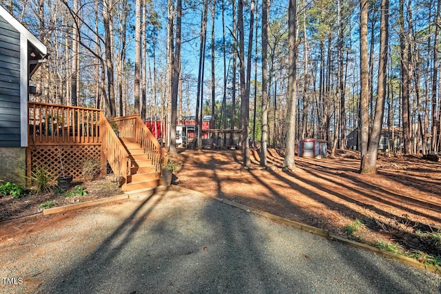 view of yard with a deck