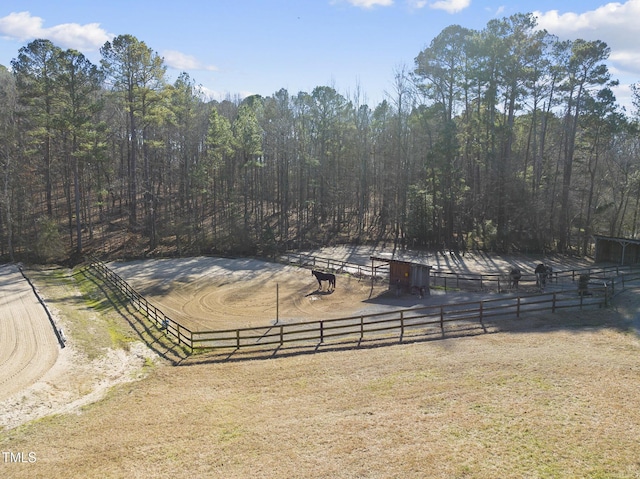 view of yard featuring a rural view