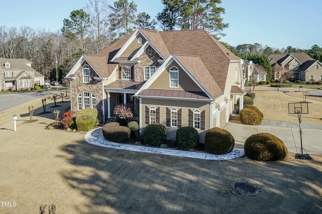 craftsman inspired home with a garage