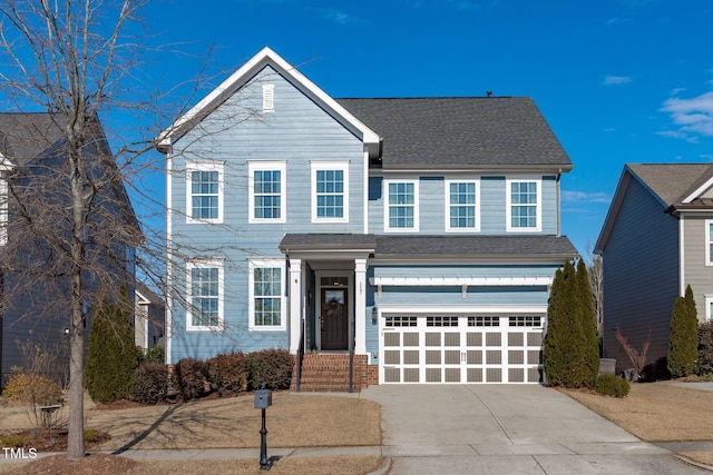 view of front of house featuring a garage