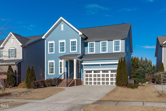 view of front facade with a garage