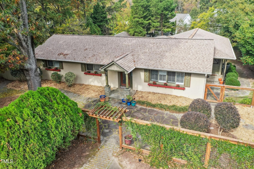 single story home with a patio