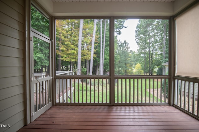 view of unfurnished sunroom