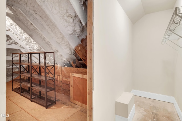 interior space with lofted ceiling