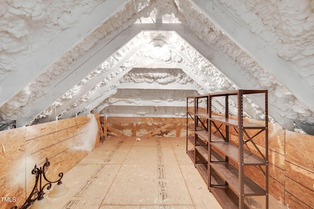view of unfinished attic