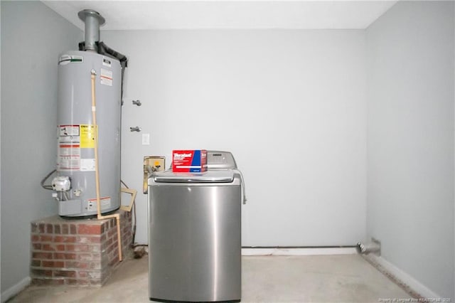 utility room featuring washer / dryer and water heater