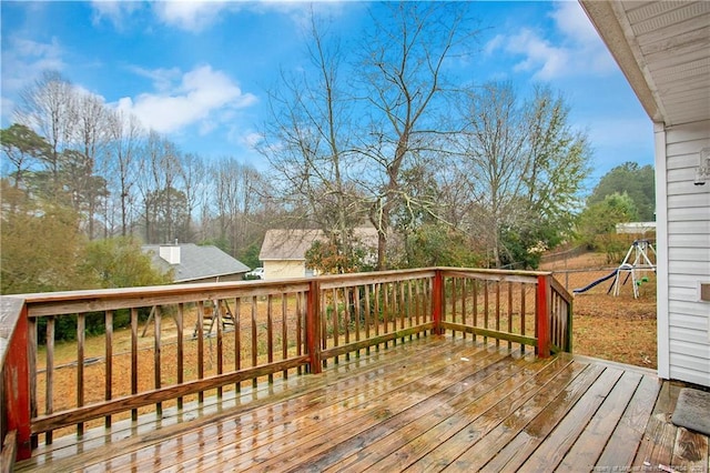 deck with a playground