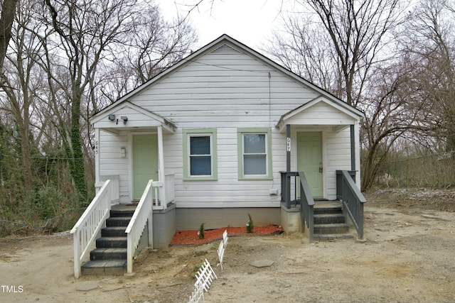 view of bungalow