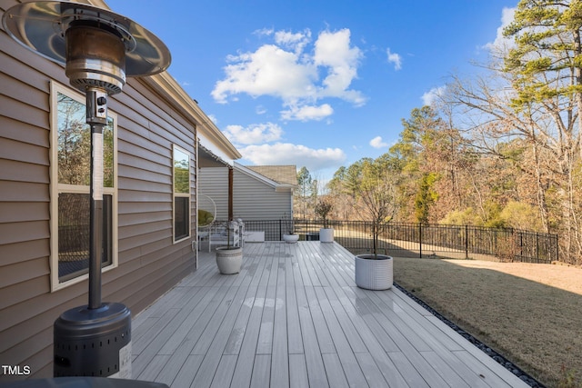 deck featuring fence