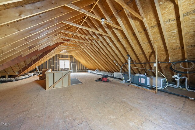 view of unfinished attic