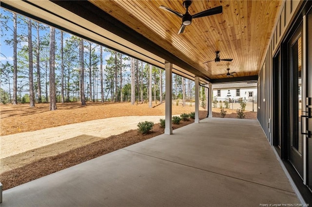 view of patio / terrace with a ceiling fan