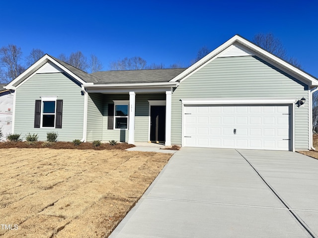 single story home featuring a garage