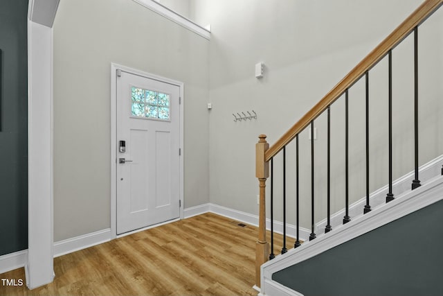 foyer featuring light hardwood / wood-style flooring