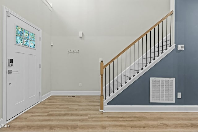 foyer entrance featuring light wood-type flooring