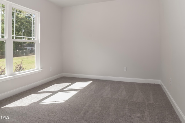 carpeted spare room featuring plenty of natural light