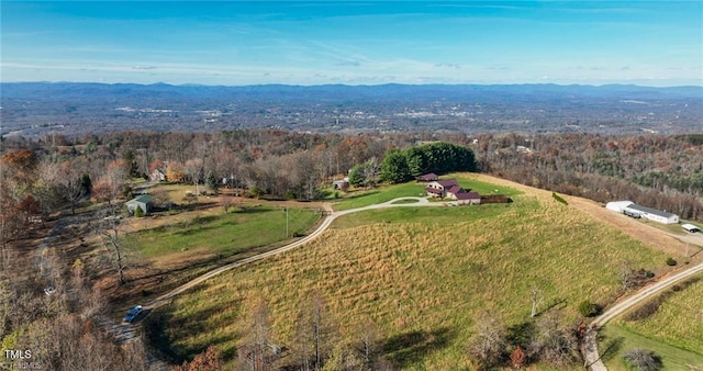 aerial view featuring a mountain view