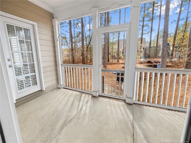 view of unfurnished sunroom