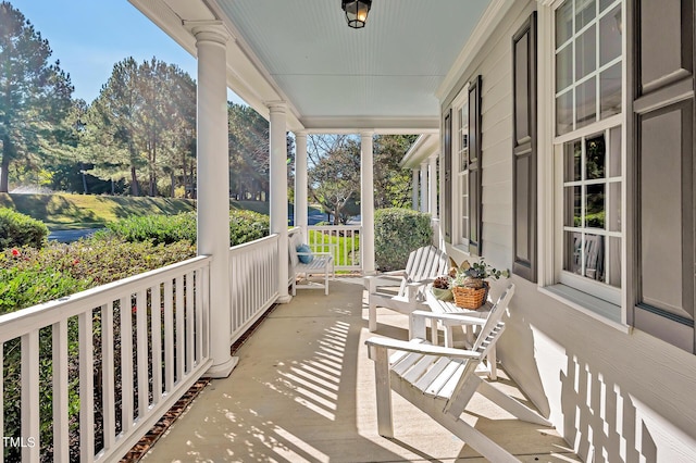 exterior space featuring covered porch