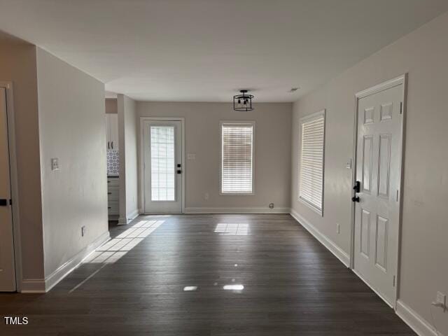 foyer with dark hardwood / wood-style flooring