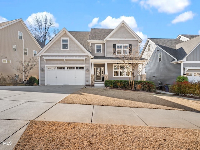 craftsman-style house featuring a garage