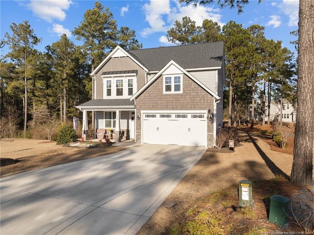 craftsman house featuring a garage