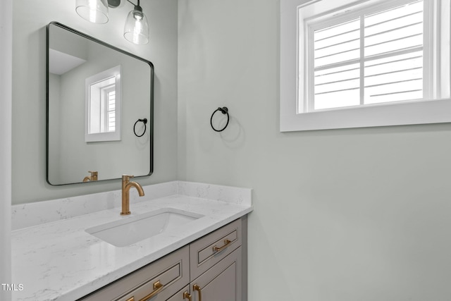 bathroom featuring plenty of natural light and vanity