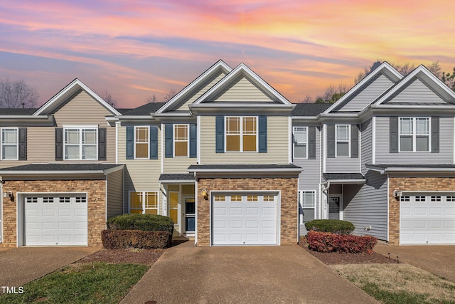 view of property featuring a garage