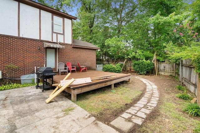 view of yard with a deck