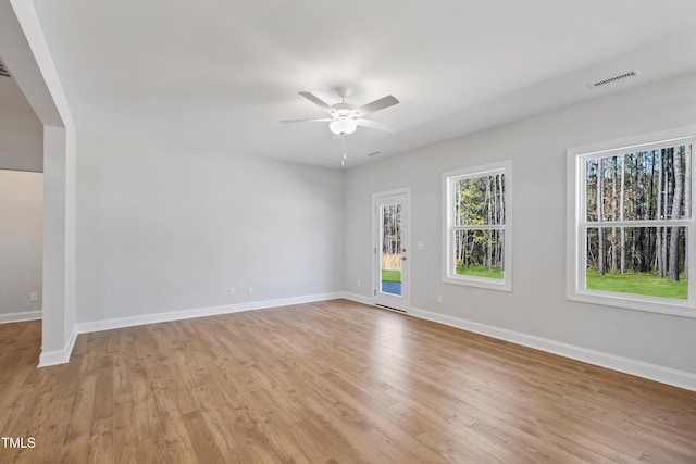 625 Spellbrook Rd, Zebulon, NC 27597 - spare room with baseboards, visible vents, and ceiling fan