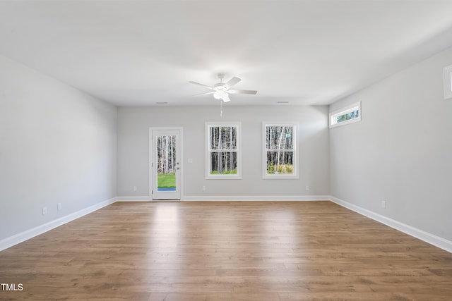 625 Spellbrook Rd, Zebulon, NC 27597 - spare room featuring ceiling fan, baseboards, and wood finished floors
