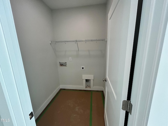 laundry room featuring electric dryer hookup and washer hookup