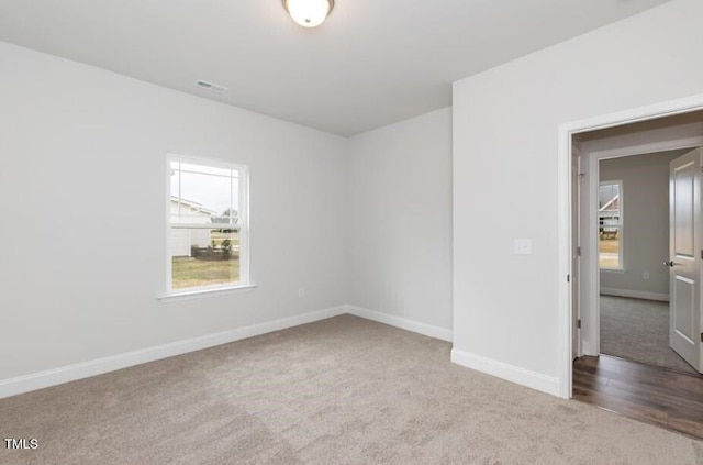 view of carpeted spare room