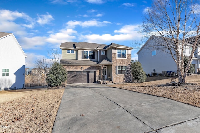 view of front of house with a garage