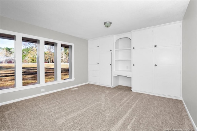 unfurnished bedroom featuring carpet flooring and a closet