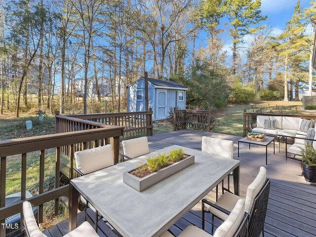 3617 Top Of The Pines Ct, Raleigh, NC 27604 - wooden deck featuring outdoor dining space and an outdoor hangout area