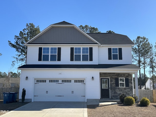 view of front facade with a garage