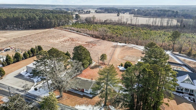 drone / aerial view featuring a rural view