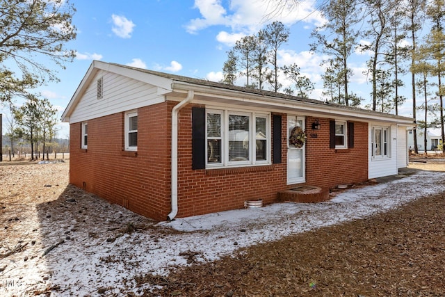 view of single story home