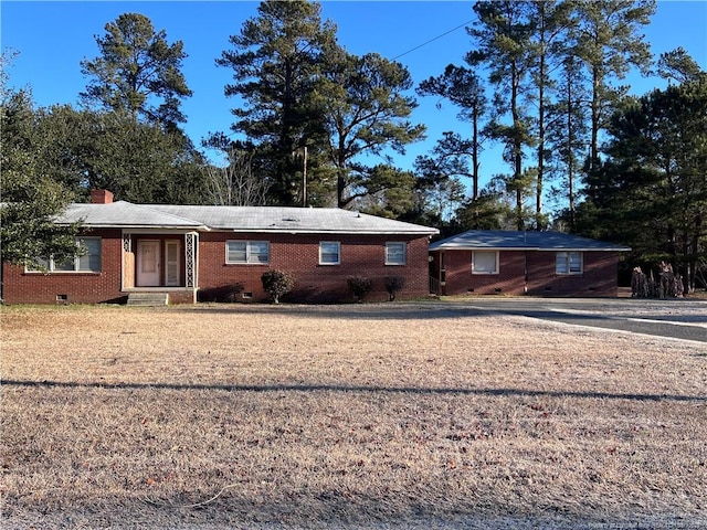 view of single story home