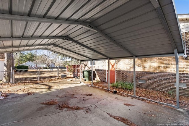 view of parking featuring a carport