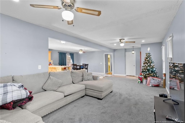 living room featuring carpet flooring