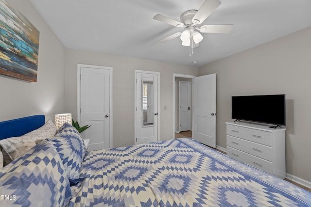 bedroom with ceiling fan