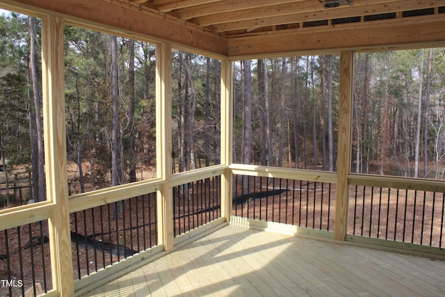 unfurnished sunroom with a wealth of natural light