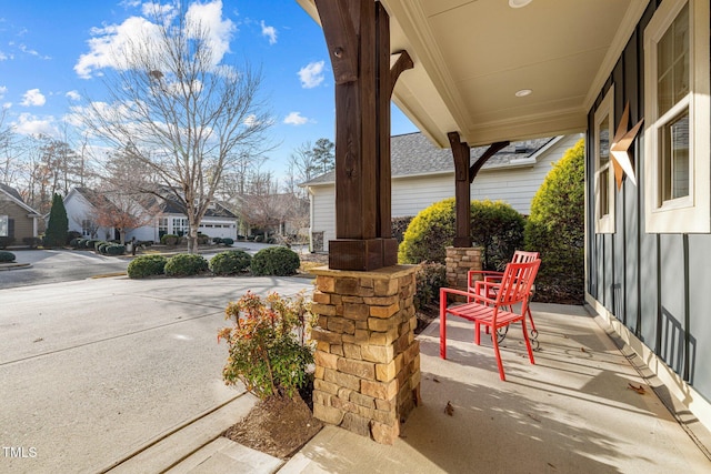 view of patio with a porch