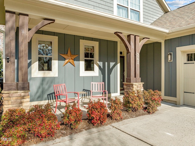 entrance to property with a porch