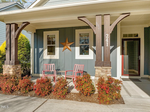 entrance to property with a porch