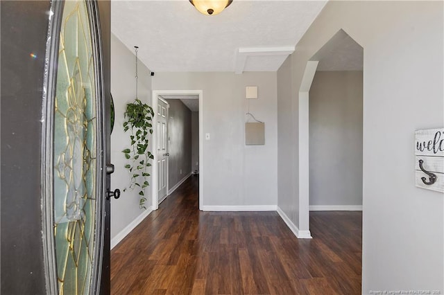 entryway featuring dark wood-type flooring