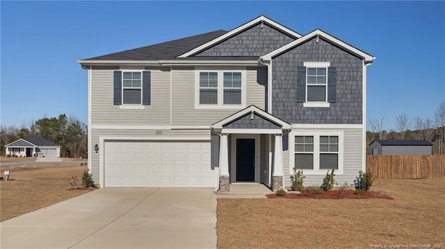 craftsman-style house featuring a garage