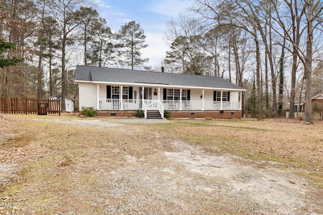 view of front of property with covered porch